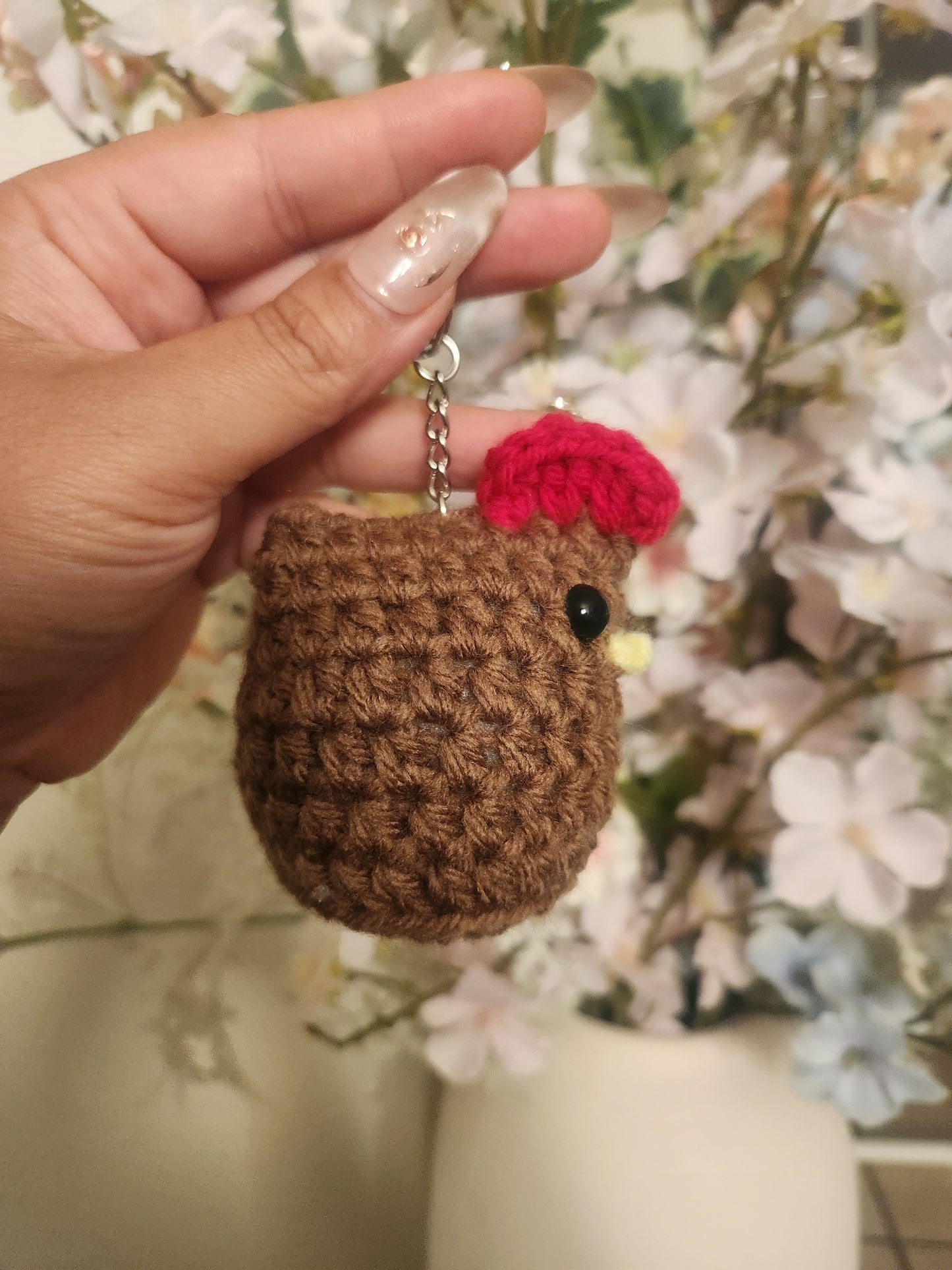 Chicken Crochet Plush Keychain
