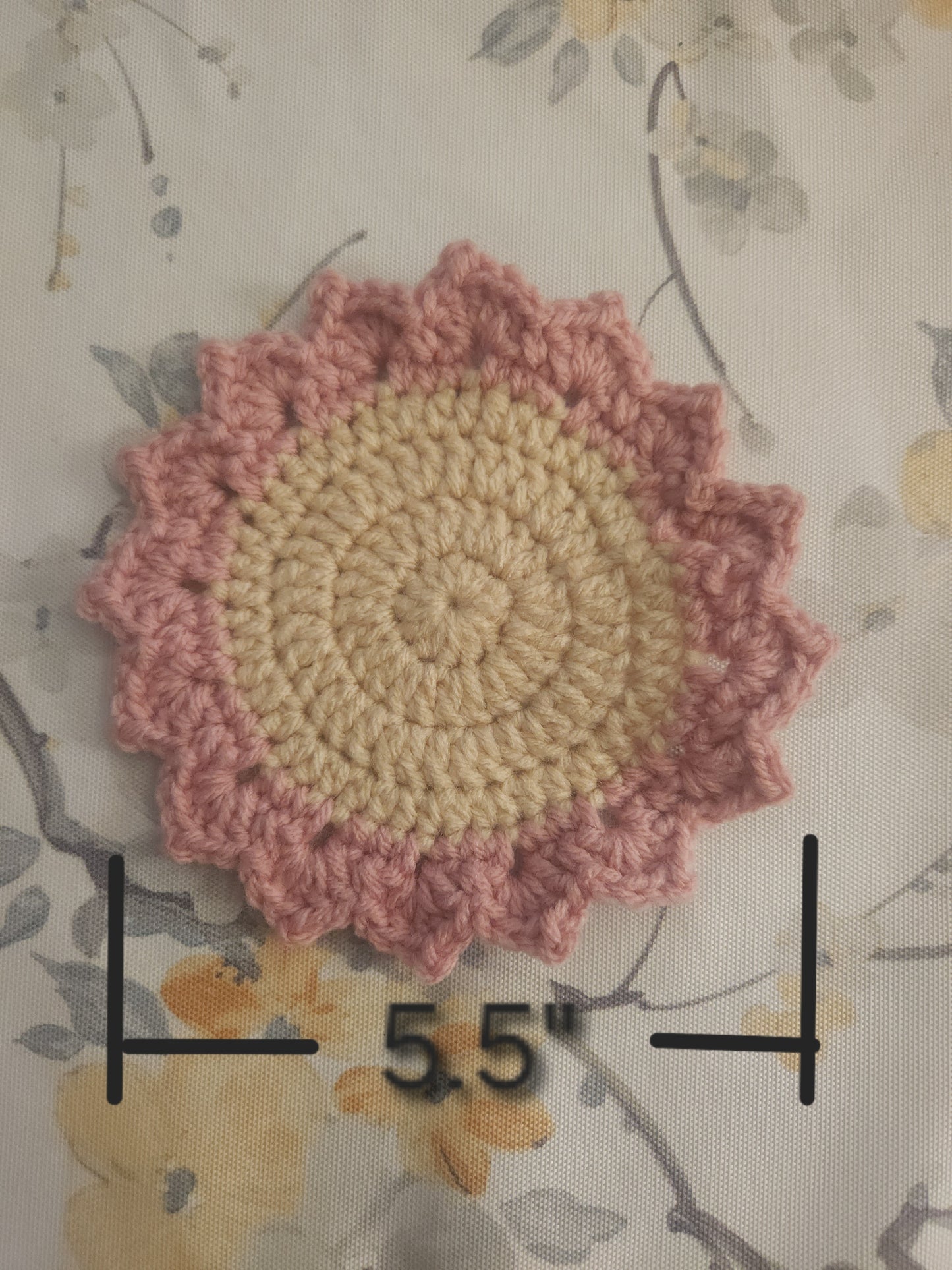Crochet Flower Coaster - Rose Pink