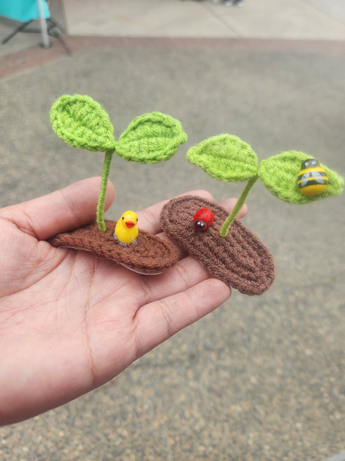 Crochet Leaf Sprout Clip