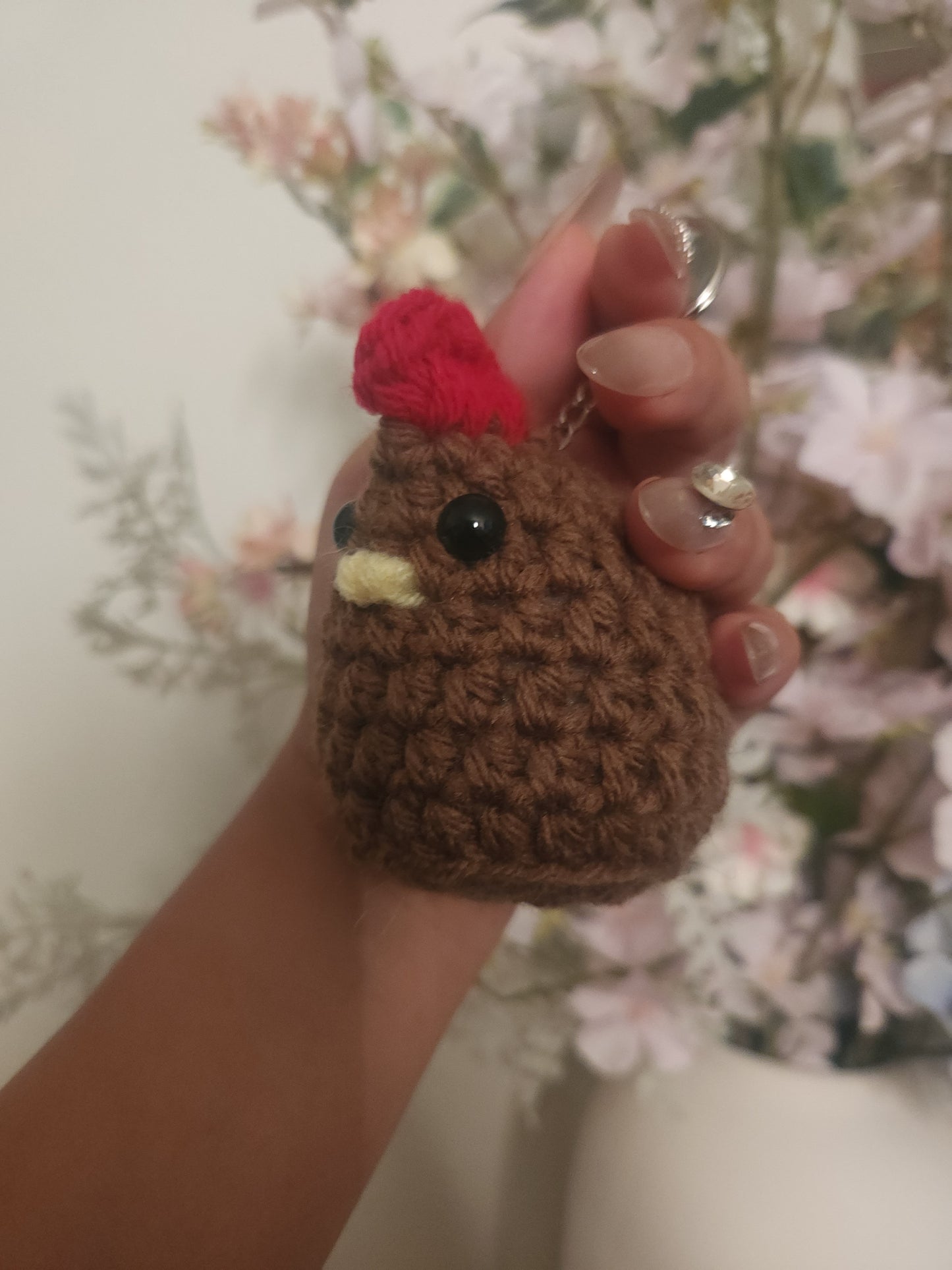 Chicken Crochet Plush Keychain