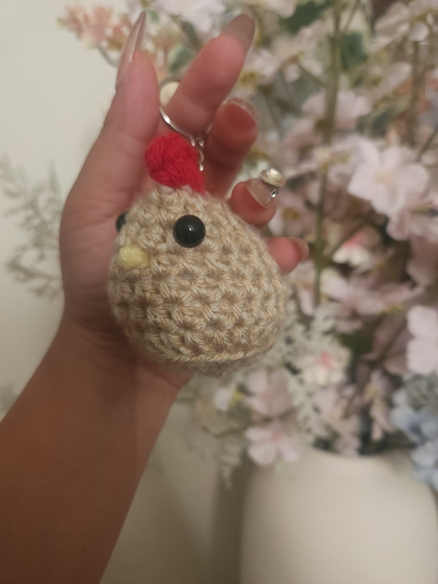 Chicken Crochet Plush Keychain