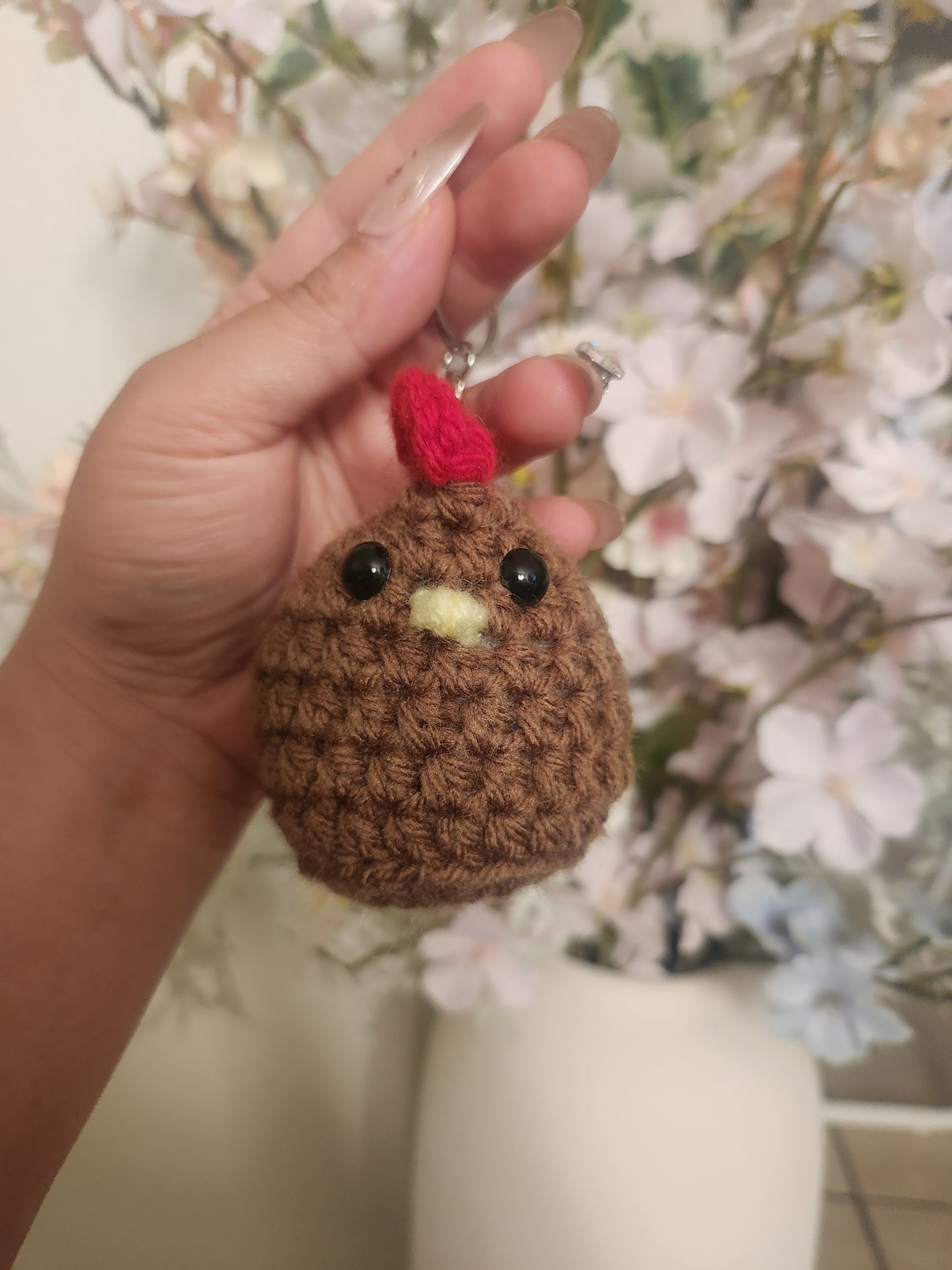 Chicken Crochet Plush Keychain