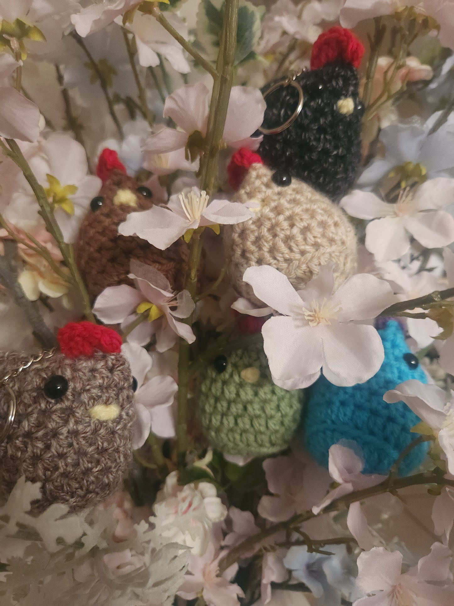 Chicken Crochet Plush Keychain