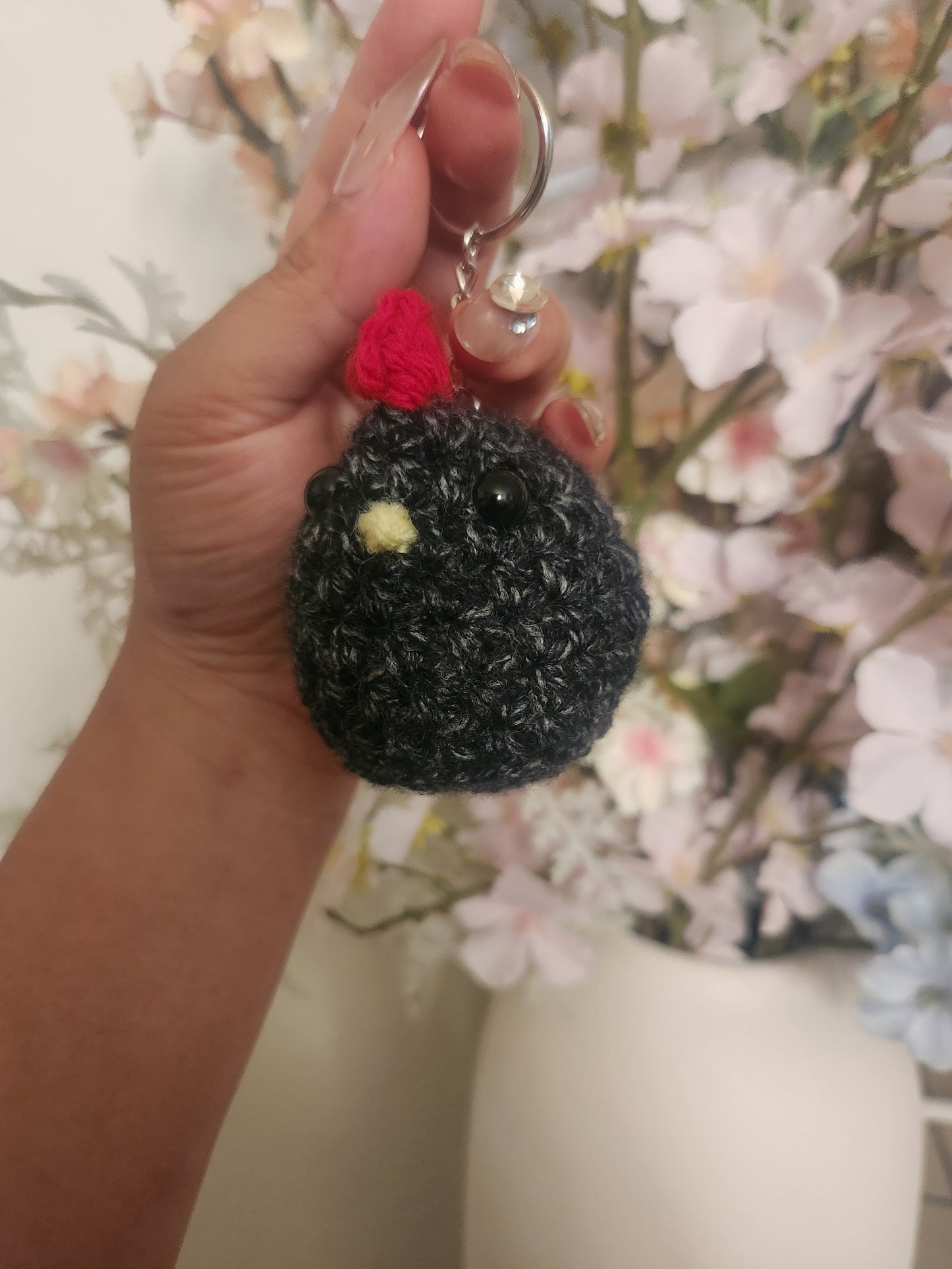 Chicken Crochet Plush Keychain