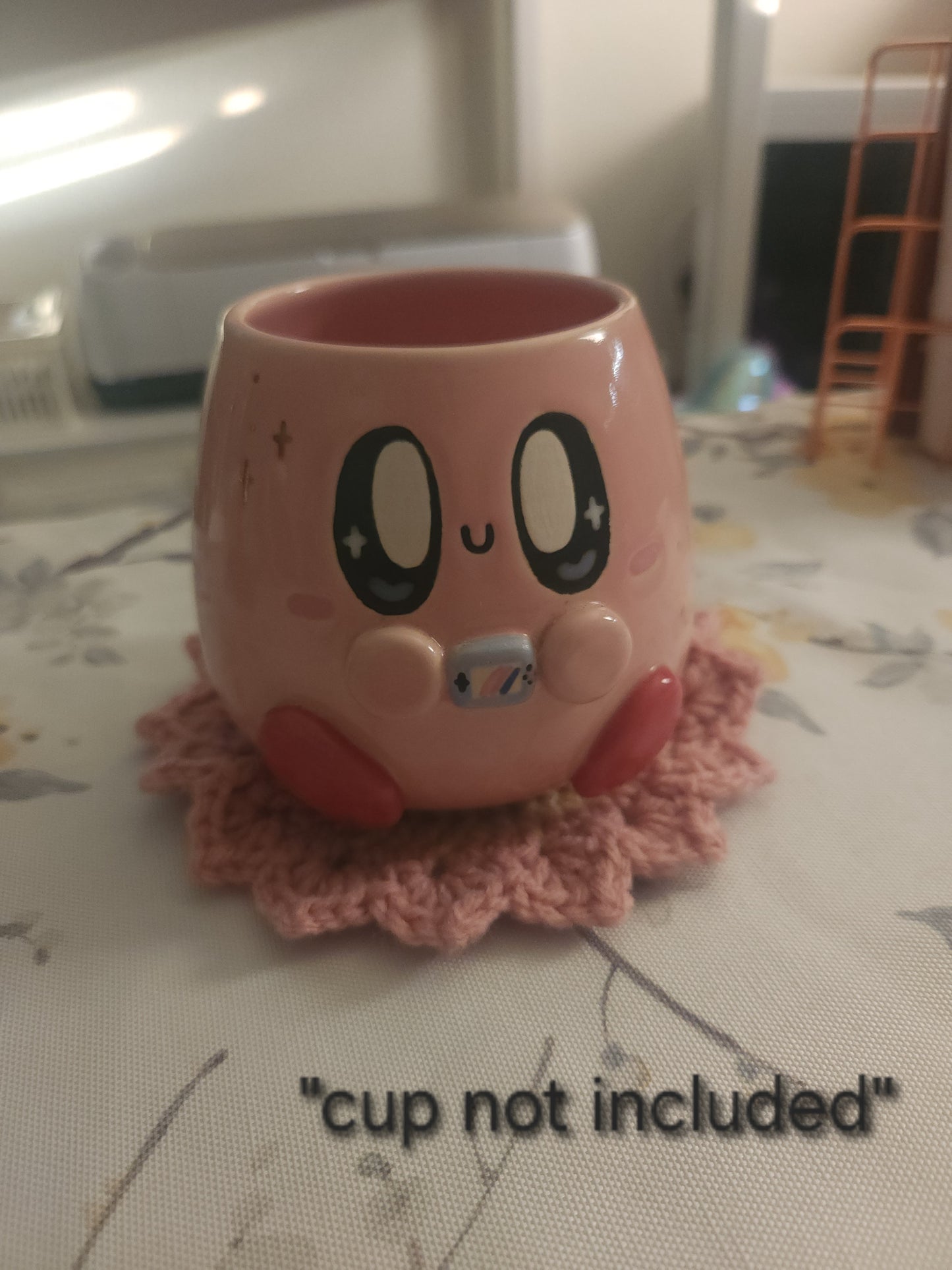 Crochet Flower Coaster - Rose Pink