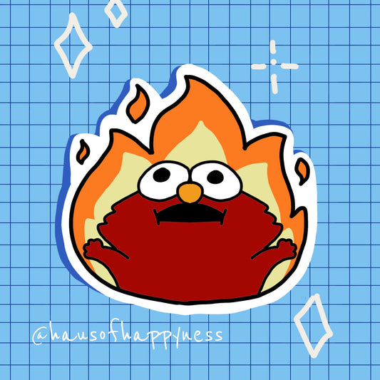 Burning Elmo Sticker