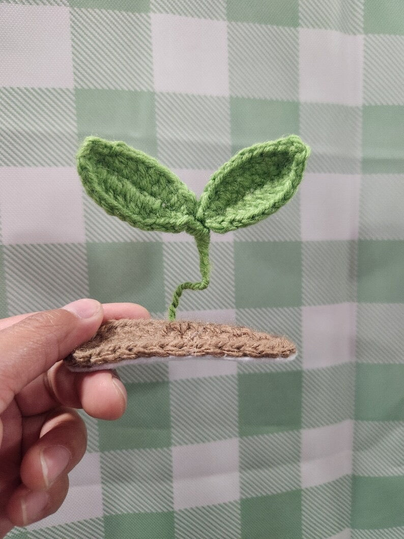 Crochet Leaf Sprout Clip