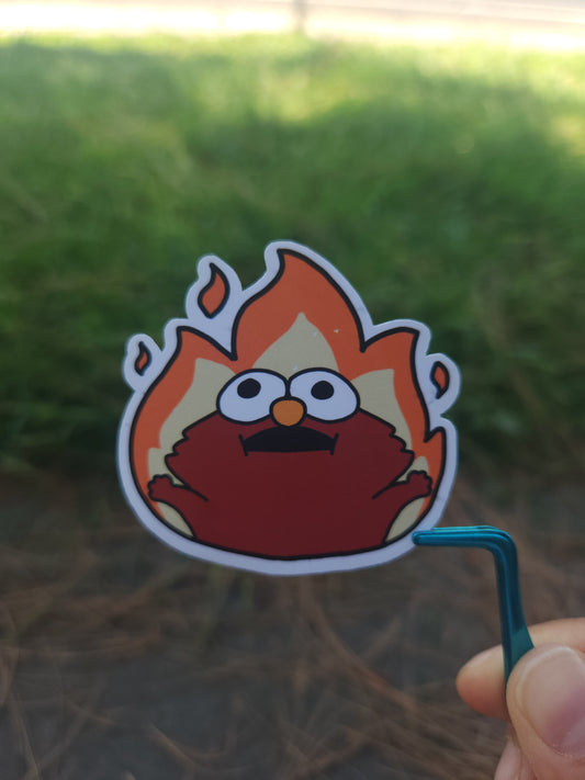 Burning Elmo Sticker