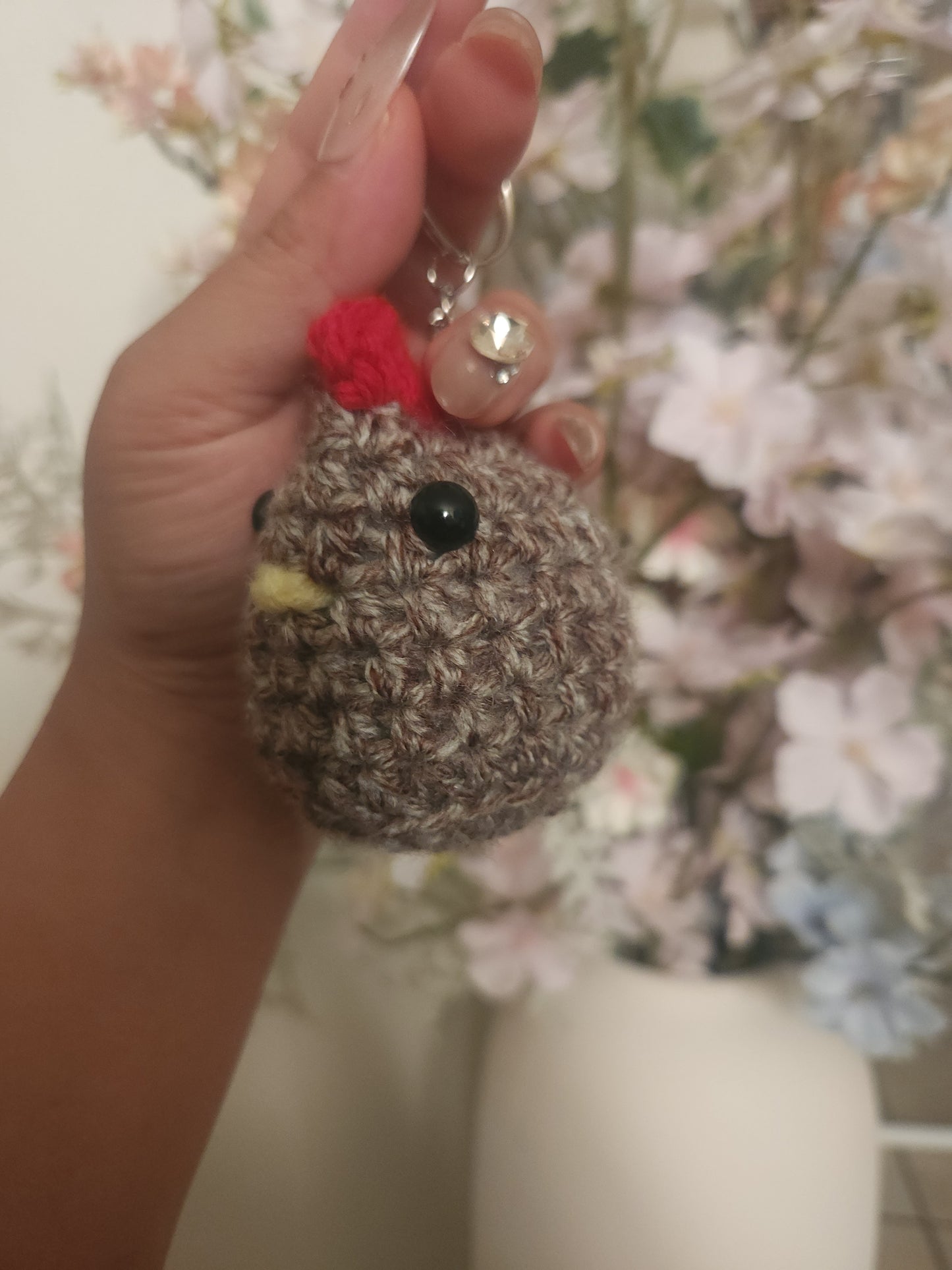Chicken Crochet Plush Keychain